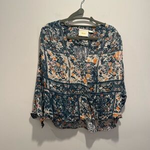 Maeve Anthropologie Floral Print Blouse